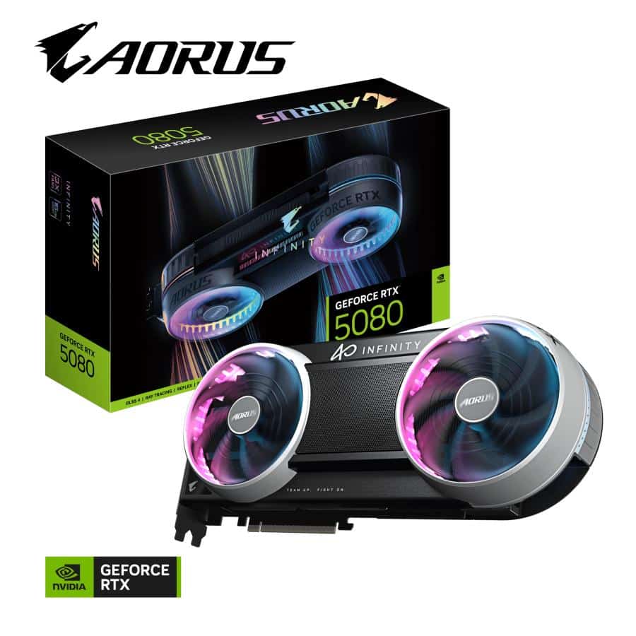 Gigabyte GV-N5080AORUS IF-16GD AORUS GeForce RTX 5080 INFINITY 16G, 16GB, GDDR7, 256bit, PCIe5.0 - Afbeelding 2