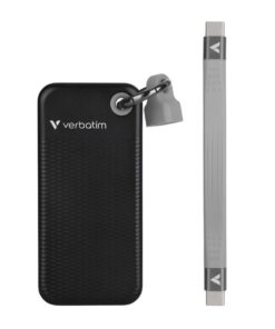 Verbatim 32432 Pocket SSD, 128GB, USB 3.2 Gen 2 Type-C, 10 Gbps, 1000 MB/s, Black/Grey - Afbeelding 3