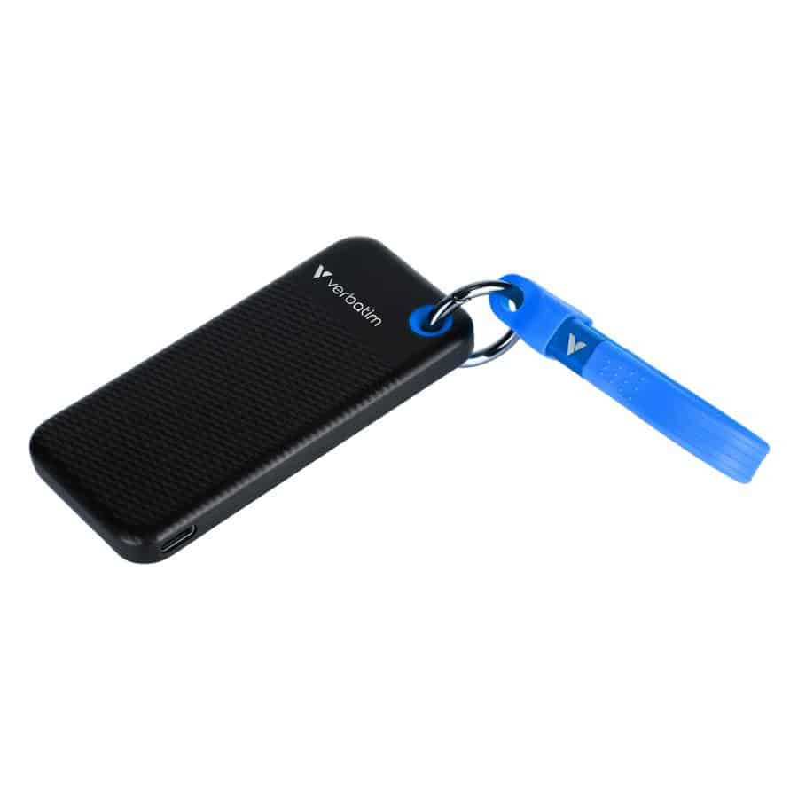 Verbatim 32433 Pocket SSD, 128GB, USB 3.2 Gen 2 Type-C, 10 Gbps, 1000 MB/s, Black/Blue - Afbeelding 2