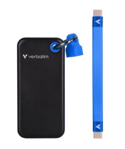 Verbatim 32433 Pocket SSD, 128GB, USB 3.2 Gen 2 Type-C, 10 Gbps, 1000 MB/s, Black/Blue - Afbeelding 3