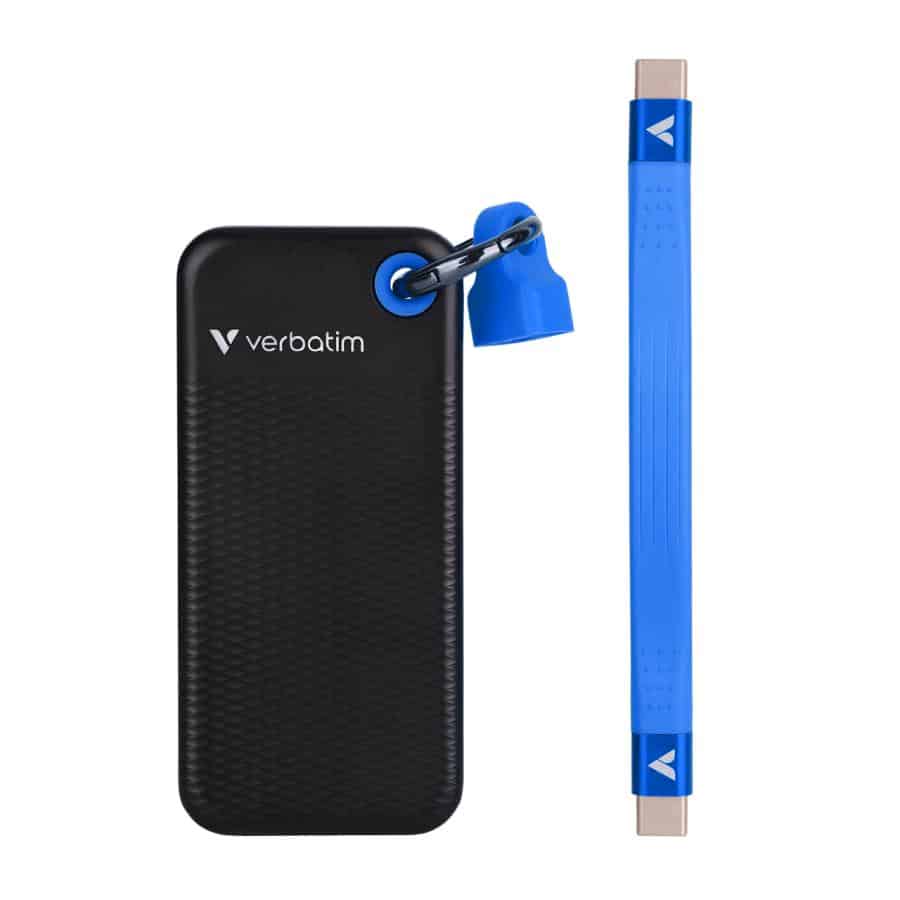 Verbatim 32433 Pocket SSD, 128GB, USB 3.2 Gen 2 Type-C, 10 Gbps, 1000 MB/s, Black/Blue - Afbeelding 3