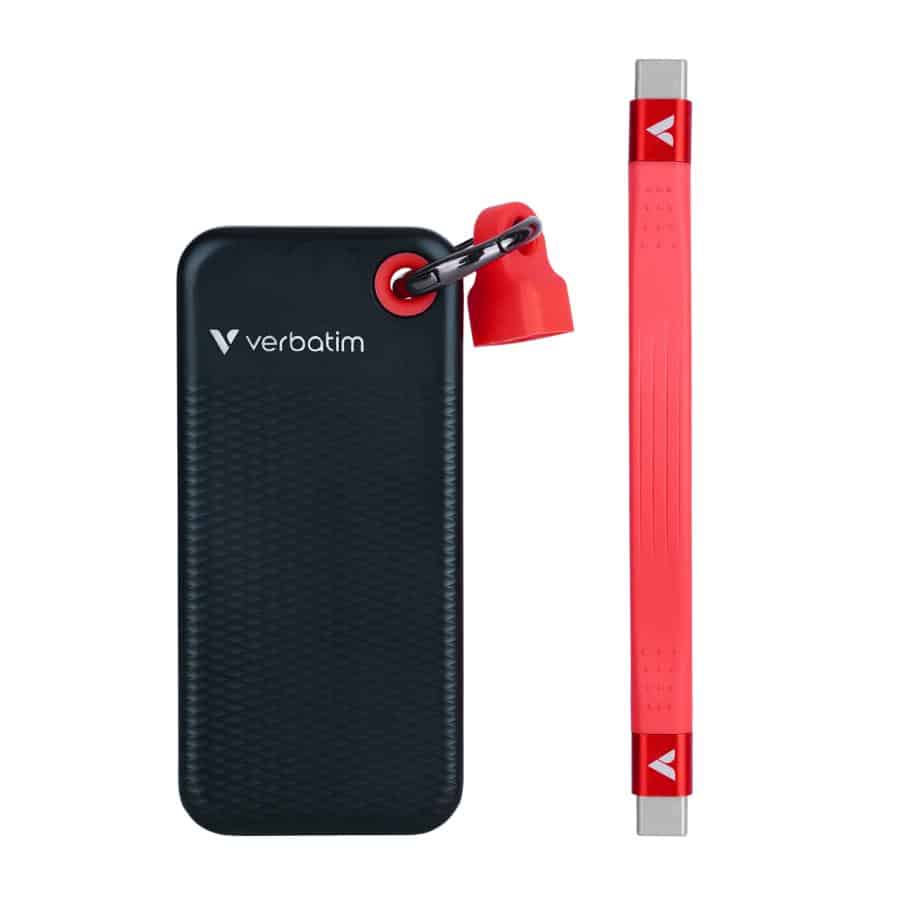 Verbatim 32434 Pocket SSD, 128GB, Black/Red, USB 3.2 Gen 2 Type-C, 10 Gbps, 1000 MB/s - Afbeelding 3