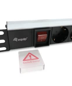 Equip 333293 energiedistributie 8 AC-uitgang(en) 1U Zwart, Zilver Stekkerdoos