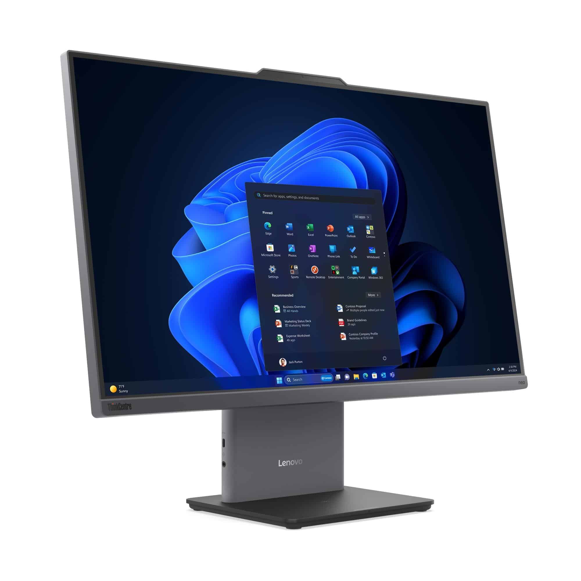 Lenovo ThinkCentre neo 50a 24 Gen 6 LNL Intel Core Ultra 5 226V 60,5 cm (23.8") 1920 x 1080 Pixels Alles-in-één-pc 16 GB LPDDR5x-SDRAM 512 GB SSD Windows 11 Pro Wi-Fi 6 (802.11ax) Grijs - Afbeelding 2