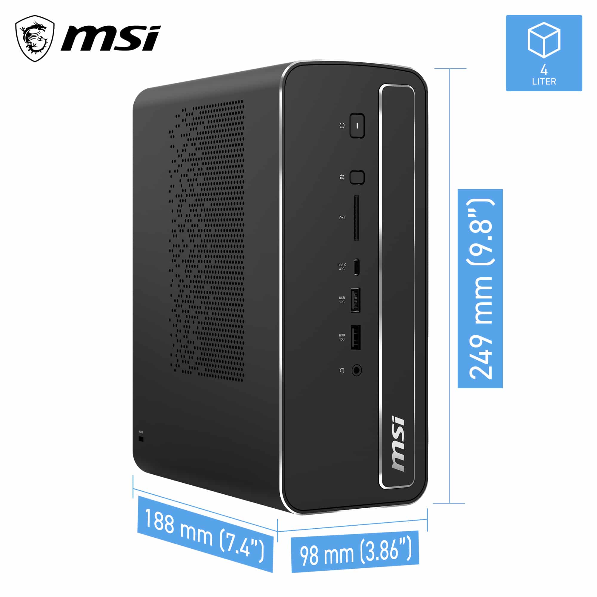 MSI Pro MAX EDGE AI+ 11M-005EU RAIM+ 395 Copilot+ PC AMD Ryzen AI Max+ 128 GB LPDDR5x-SDRAM 2 TB SSD Windows 11 Pro Workstation Zwart - Afbeelding 2
