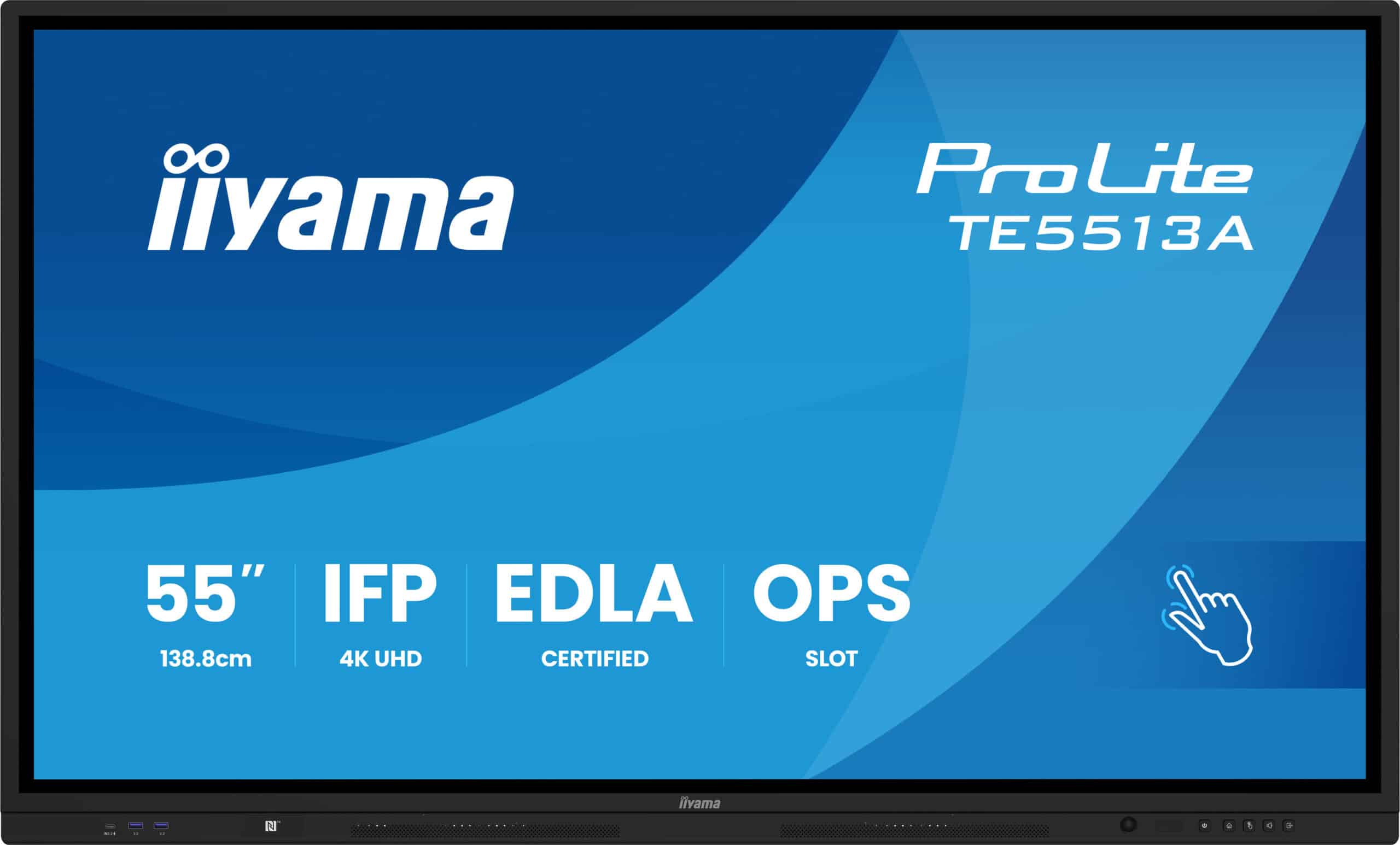 iiyama TE5513A-B3AG beeldkrant Interactief flatscreen 138,7 cm (54.6") LCD Wifi 500 cd/m² 4K Ultra HD Zwart Touchscreen Type processor Android 24/7 Monitor