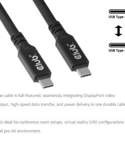CLUB3D USB-C-kabel 8K 60 Hz 100 W 20 Gbps USB4 9 m/29,53 ft - Afbeelding 4