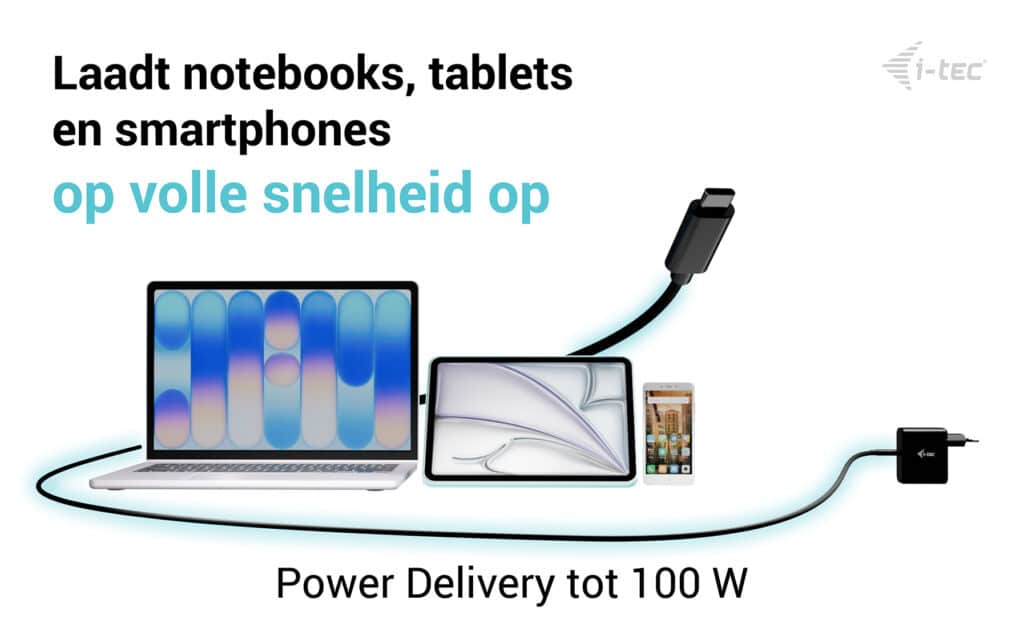 i-tec USB-C Charging Cable 1.8m - Afbeelding 2