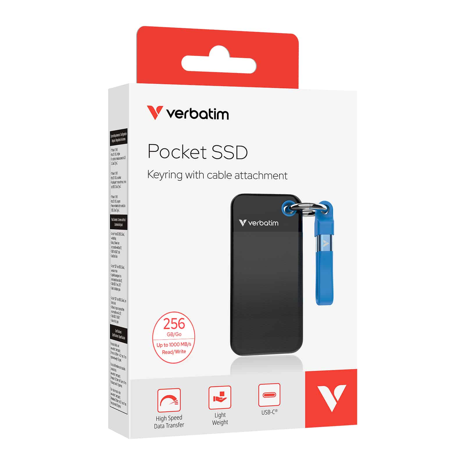 Verbatim Pocket SSD 256 GB USB Type-C 3.2 Gen 2 (3.1 Gen 2) Zwart, Blauw - Afbeelding 6