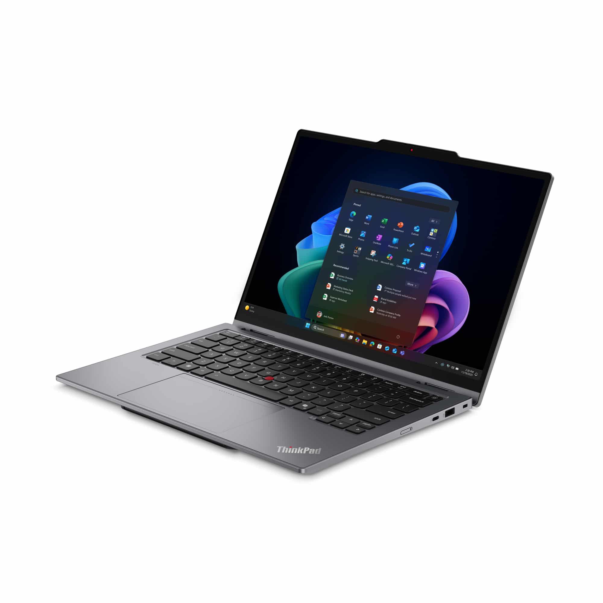 Lenovo ThinkPad X1 2-in-1 Gen 11 Aura Edition Copilot+ PC Intel Core Ultra 7 355 Hybride (2-in-1) 35,6 cm (14") Touchscreen WUXGA 32 GB LPDDR5x-SDRAM 1 TB SSD Wi-Fi 7 (802.11be) Windows 11 Pro Grijs Engels Laptop - Afbeelding 5