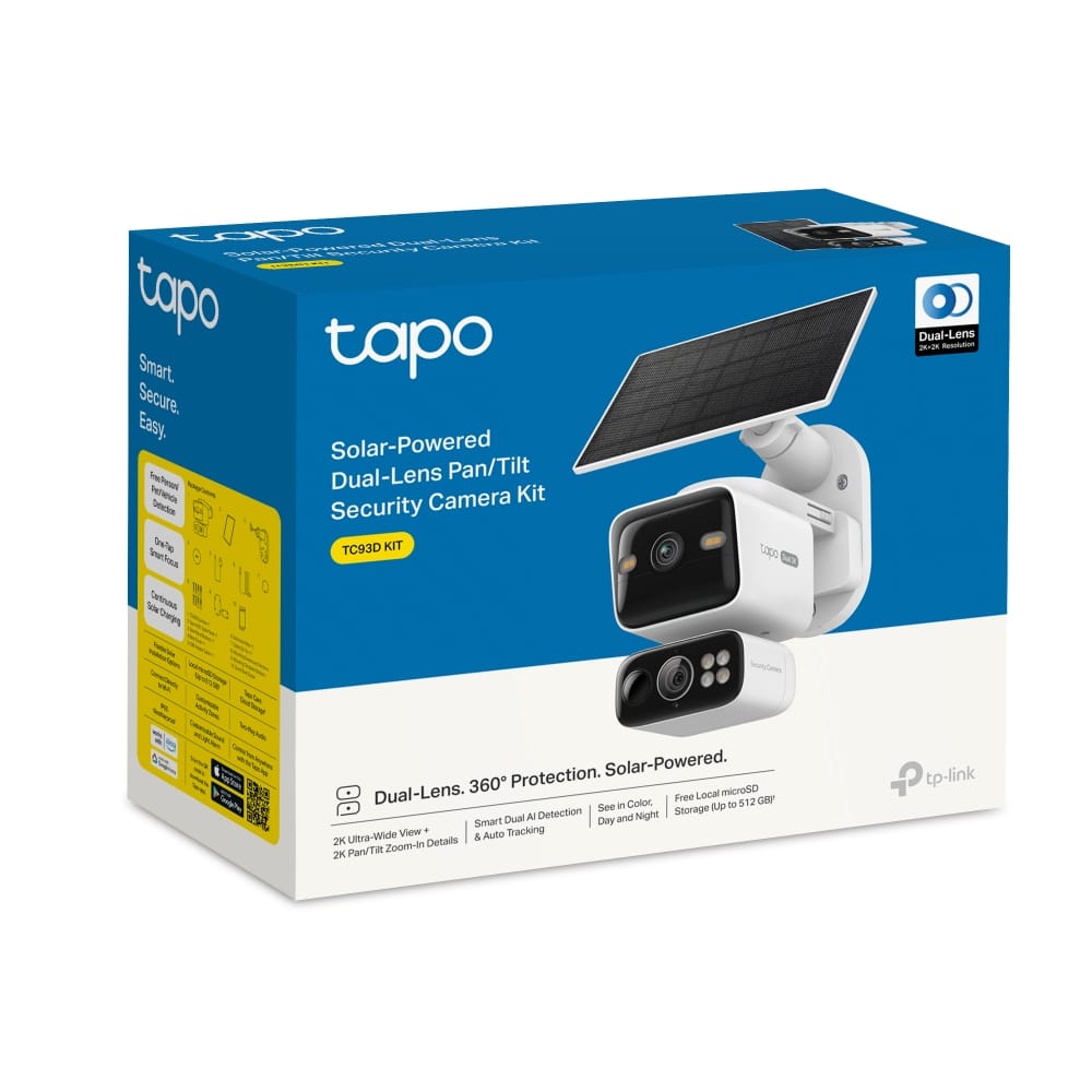 TP-Link Tapo Solar-Pow Dual-Lens Pan/Tilt Sec Cam Kit smart home veiligheidsuitrusting Router - Afbeelding 4
