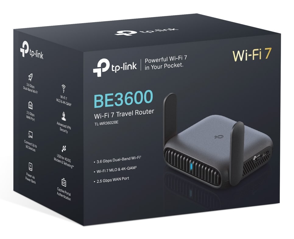 TP-Link BE3600 Wi-Fi 7 draadloze router 2.5 Gigabit Ethernet Dual-band (2.4 GHz / 5 GHz) Zwart - Afbeelding 5
