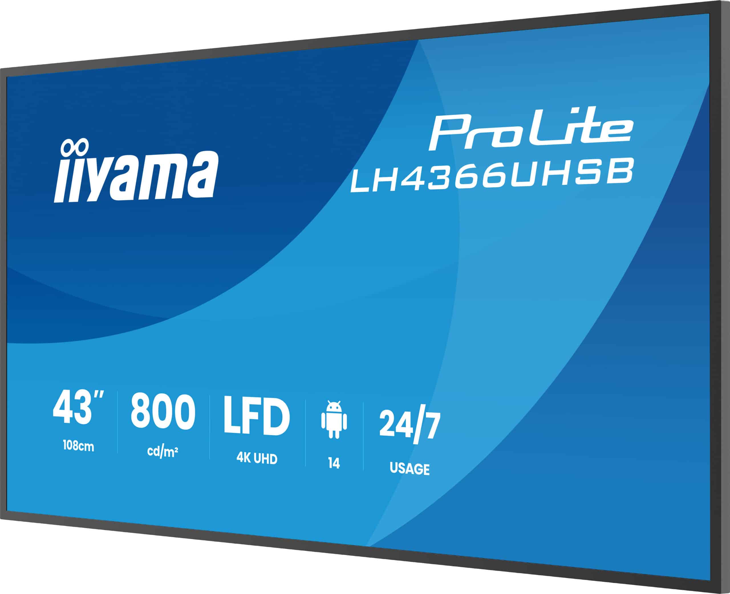 iiyama LH4366UHSB-B1AG beeldkrant Digitale signage flatscreen 109,2 cm (43") LCD Wifi 800 cd/m² 4K Ultra HD Zwart Type processor Android 24/7 Monitor - Afbeelding 6