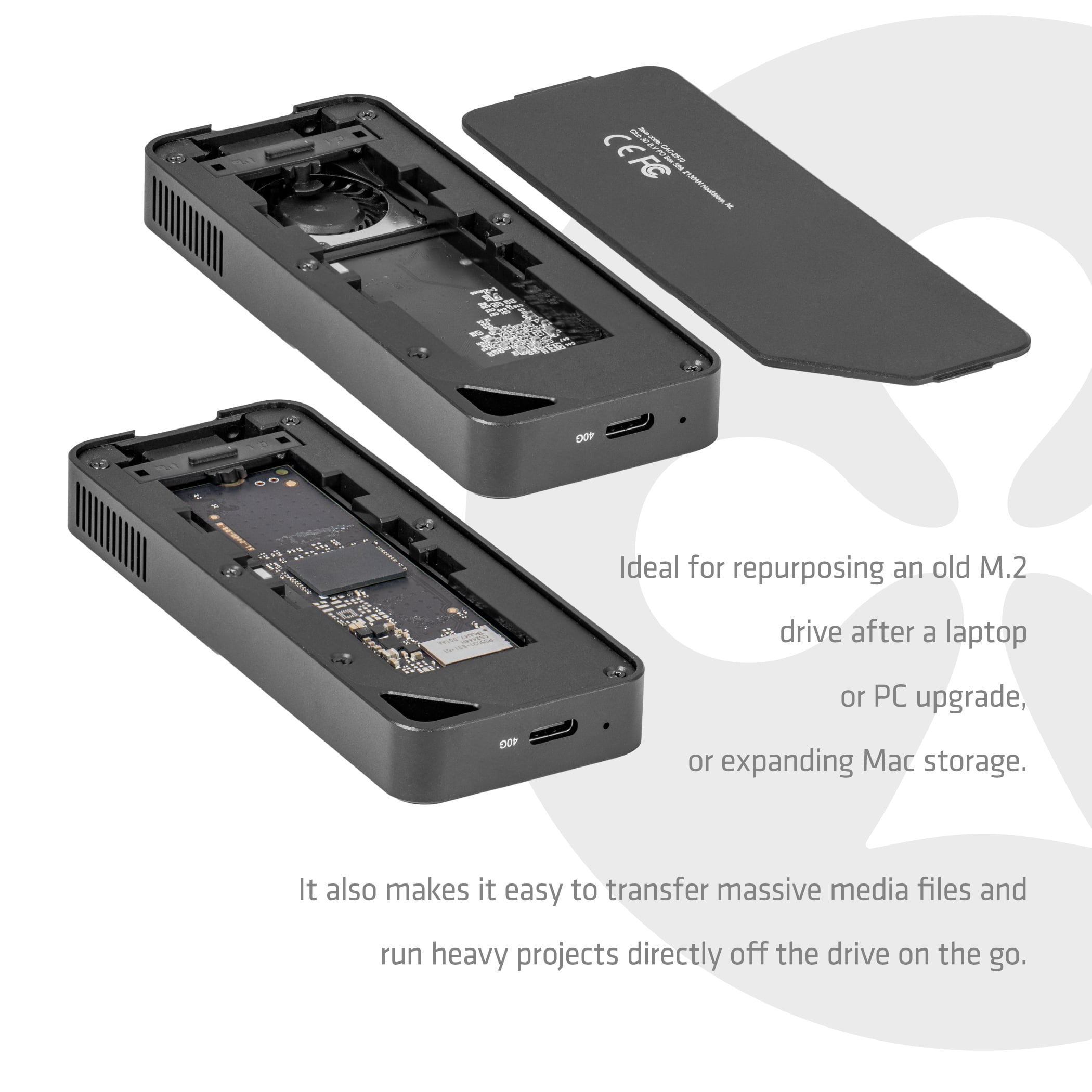 CLUB3D M.2 SSD-behuizing met koelventilator, NVMe, USB4 - Afbeelding 4