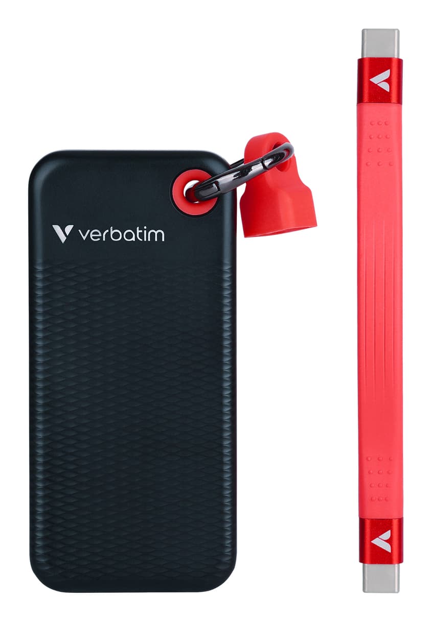 Verbatim Pocket SSD 256 GB USB Type-C 3.2 Gen 2 (3.1 Gen 2) Zwart, Rood