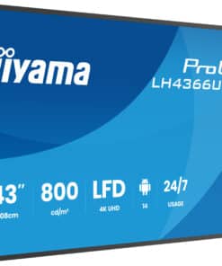 iiyama LH4366UHSB-B1AG beeldkrant Digitale signage flatscreen 109,2 cm (43") LCD Wifi 800 cd/m² 4K Ultra HD Zwart Type processor Android 24/7 Monitor - Afbeelding 3