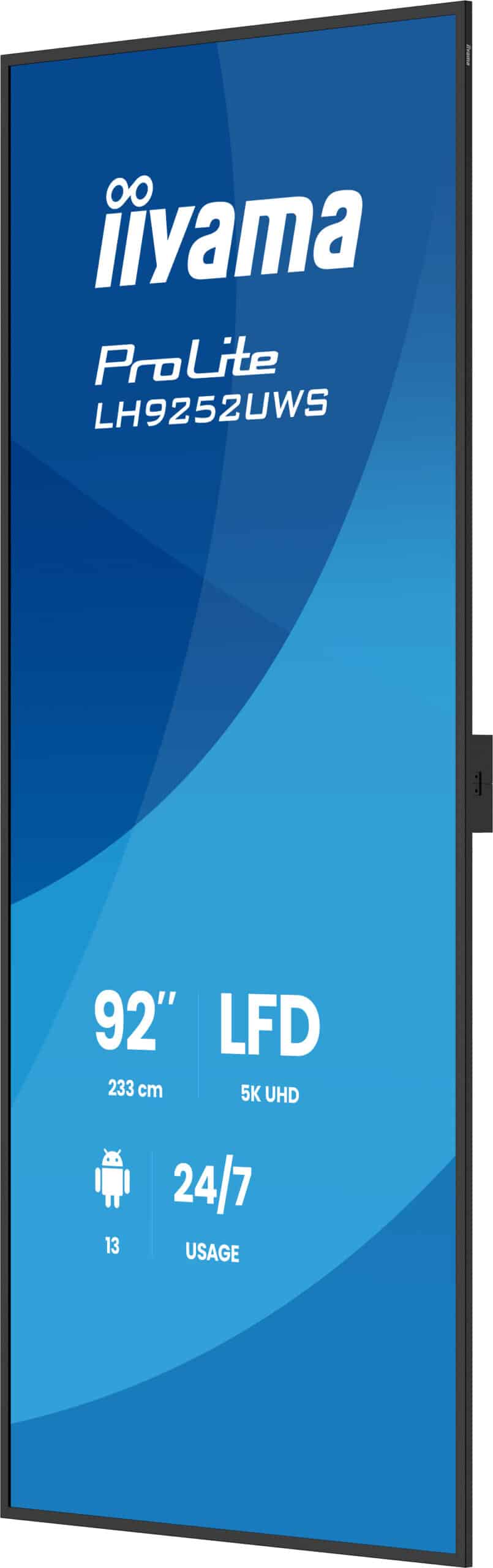 iiyama LH9252UWS-B1AG beeldkrant Kiosk-ontwerp 2,34 m (92") LCD Wifi 500 cd/m² UltraWide 5K HD Zwart Type processor Android 24/7 - Afbeelding 3