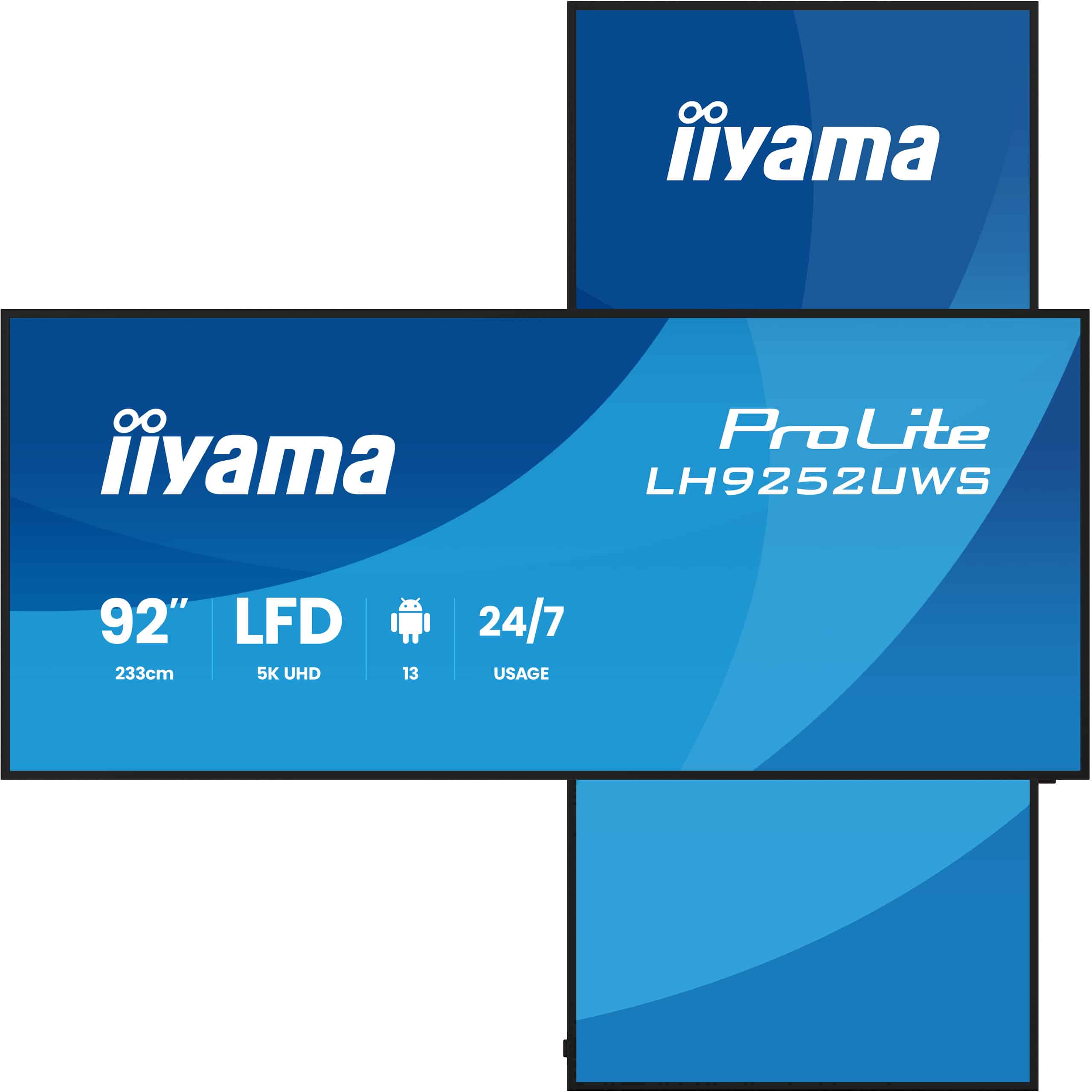 iiyama LH9252UWS-B1AG beeldkrant Kiosk-ontwerp 2,34 m (92") LCD Wifi 500 cd/m² UltraWide 5K HD Zwart Type processor Android 24/7 - Afbeelding 5