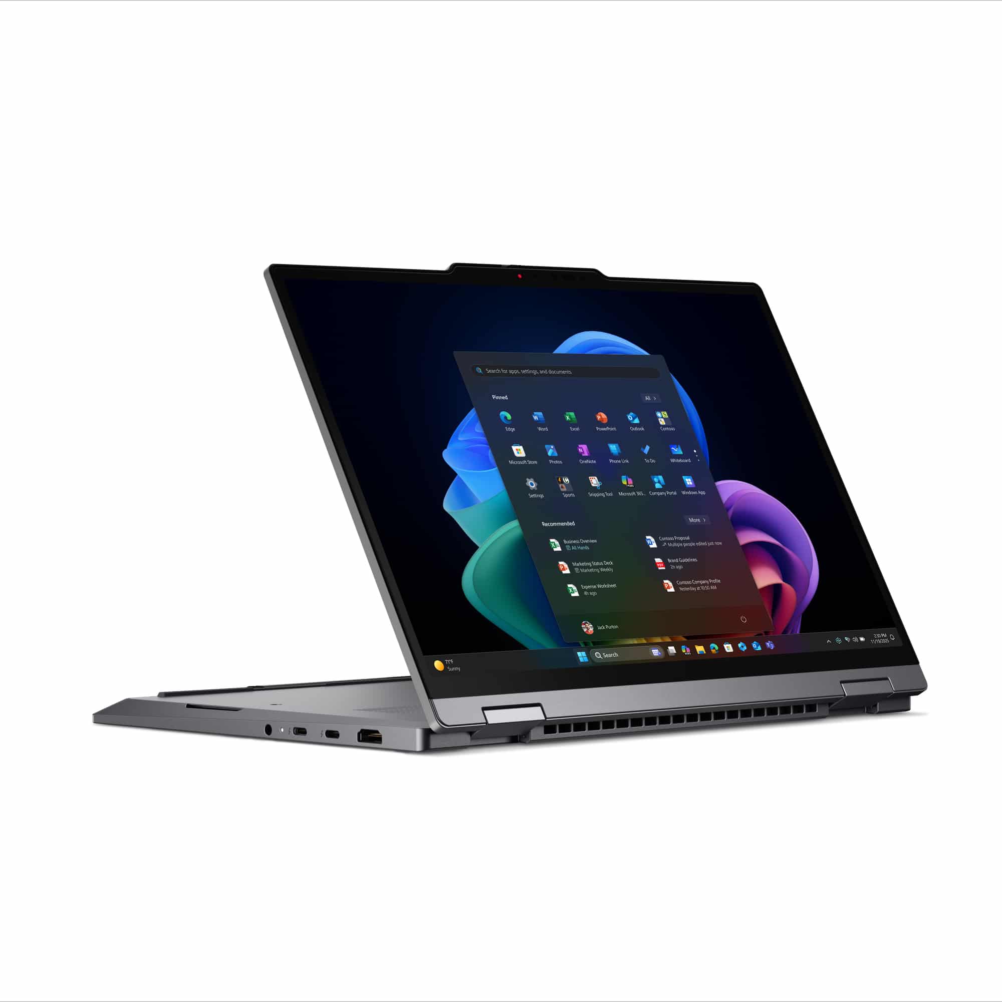 Lenovo ThinkPad X1 2-in-1 Gen 11 Aura Edition Copilot+ PC Intel Core Ultra 7 355 Hybride (2-in-1) 35,6 cm (14") Touchscreen WUXGA 32 GB LPDDR5x-SDRAM 1 TB SSD Wi-Fi 7 (802.11be) Windows 11 Pro Grijs Engels Laptop - Afbeelding 2