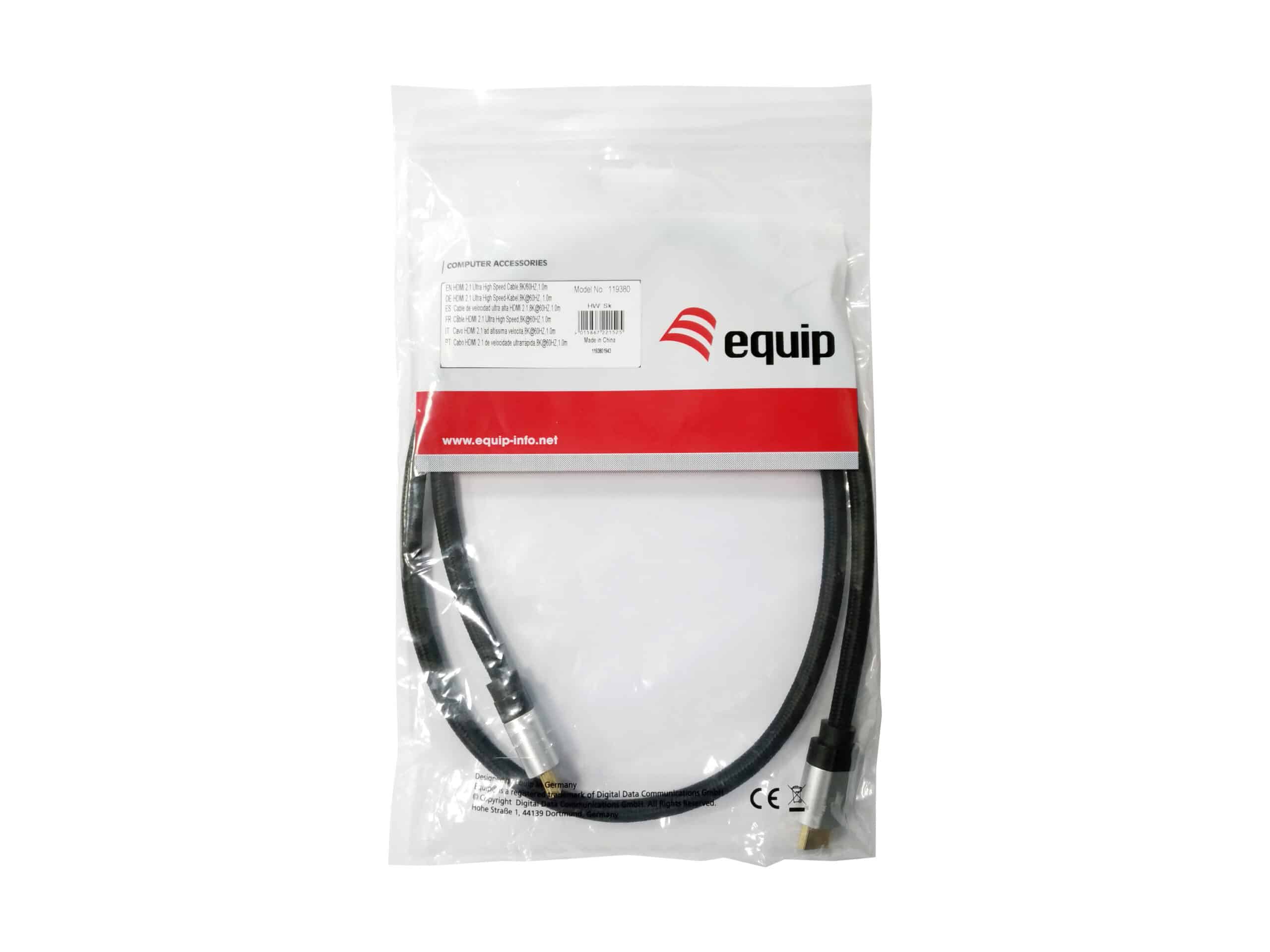 Equip 119381 HDMI 2.1 Premium Ultra High Speed kabel, 2,0 m, 8K/60Hz, 4K/120Hz - Afbeelding 3