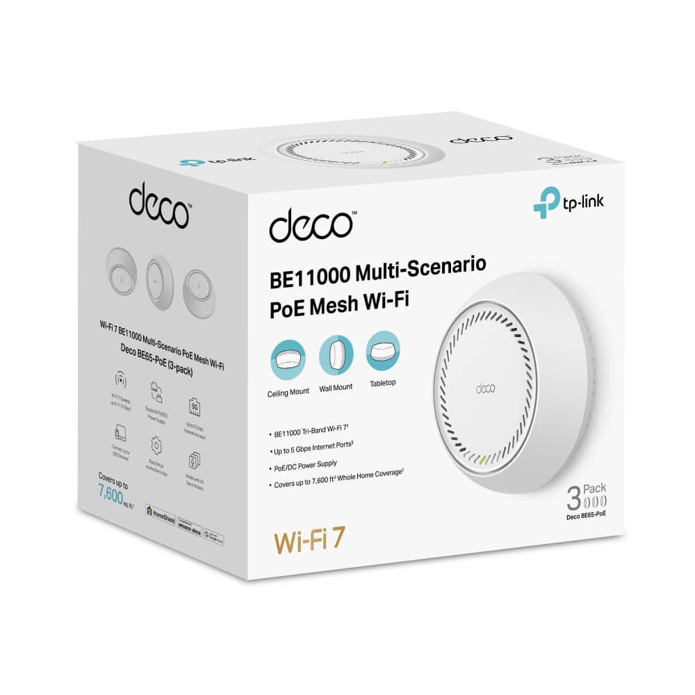 TP-Link DECO BE65-POE Tri-band (2,4 GHz / 5 GHz / 6 GHz) Wi-Fi 7 (802.11be) Wit 2 Intern - Afbeelding 7