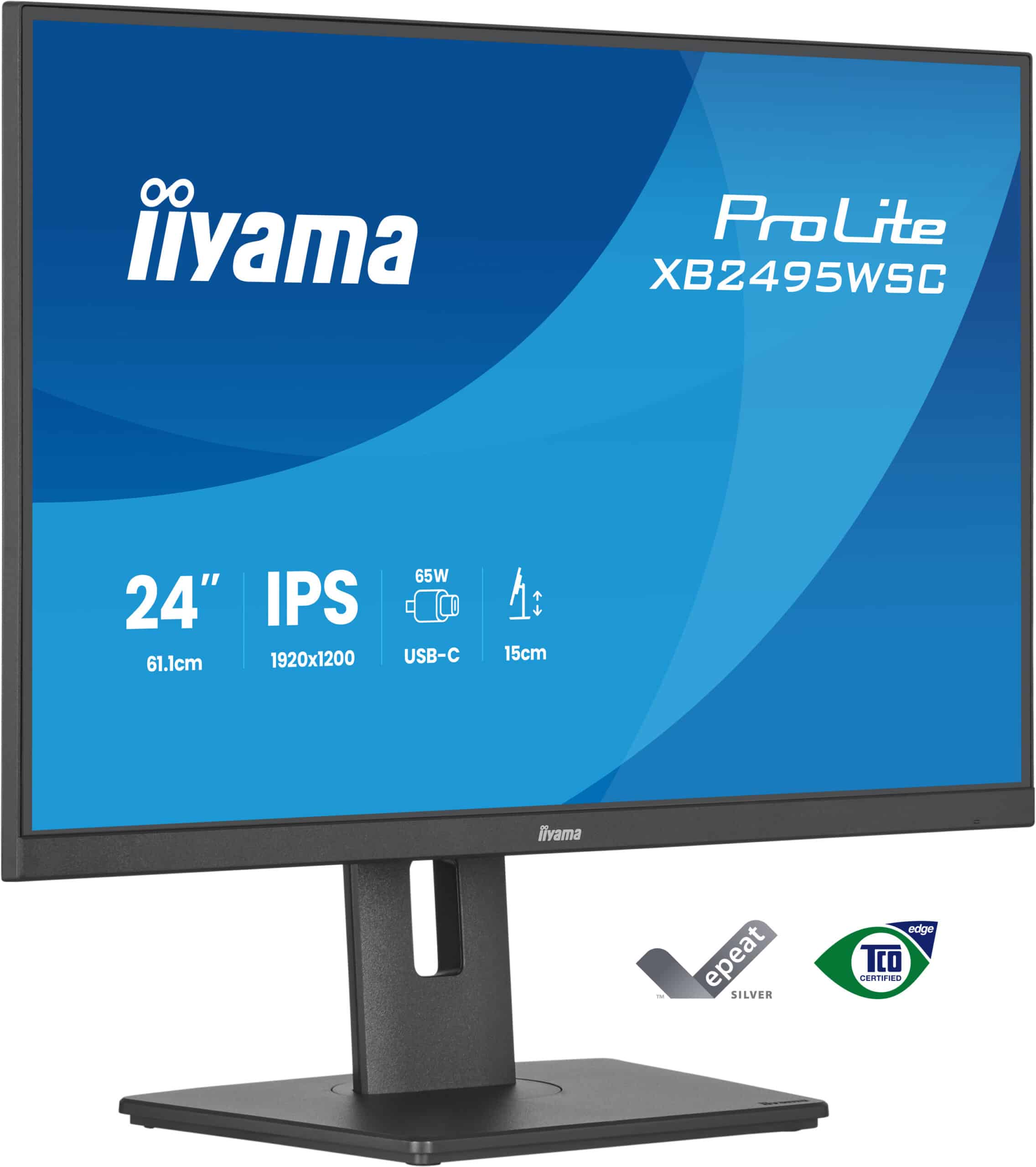 iiyama ProLite XB2495WSC-B1 computer monitor 61,2 cm (24.1") 1920 x 1200 Pixels WUXGA LED Zwart - Afbeelding 4