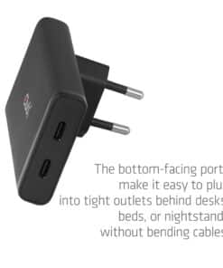 CLUB3D Slanke oplader met twee USB-C-poorten, 65 W, GaN, PD 3.1, PPS - Afbeelding 5