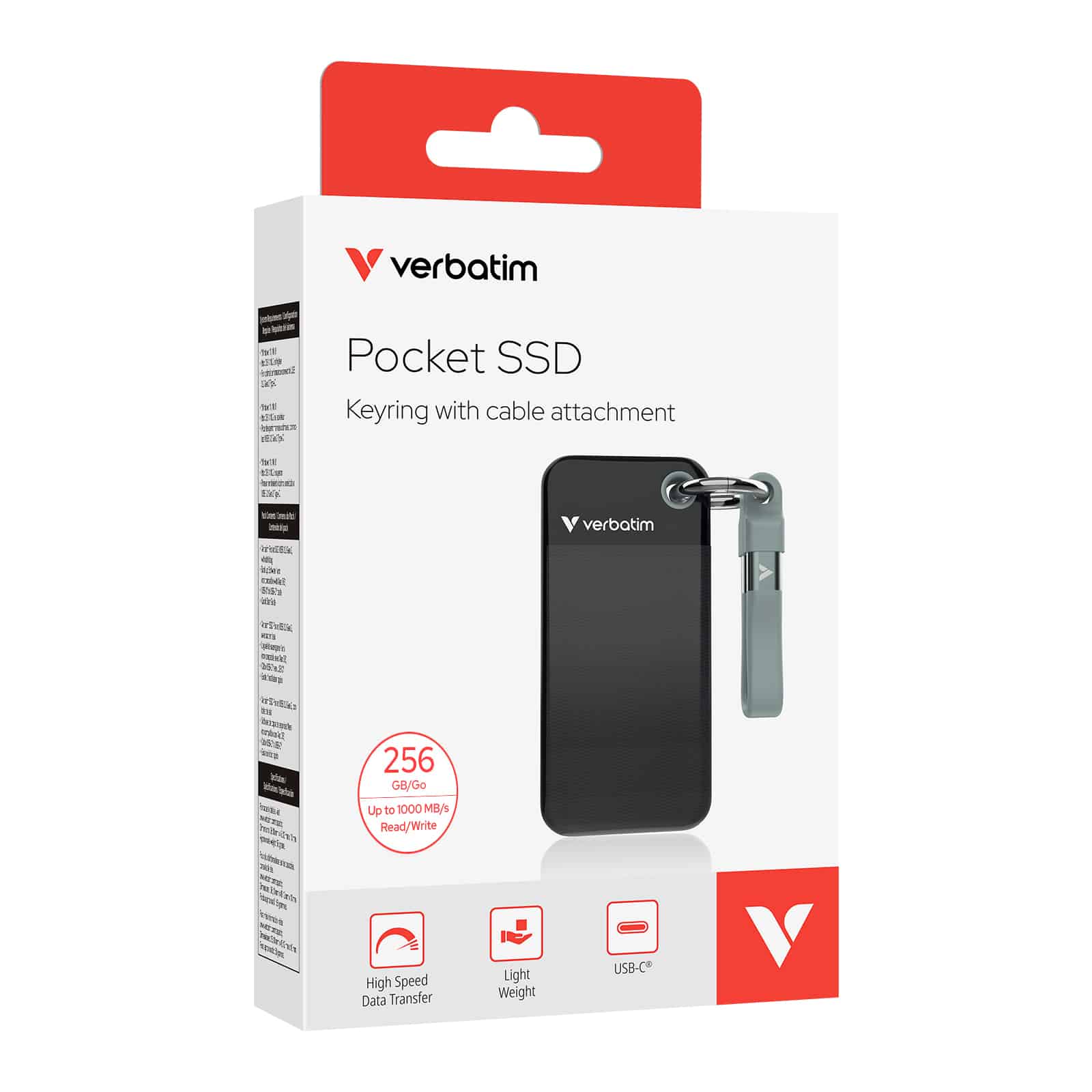Verbatim Pocket SSD 256 GB USB Type-C 3.2 Gen 2 (3.1 Gen 2) Zwart, Grijs - Afbeelding 6