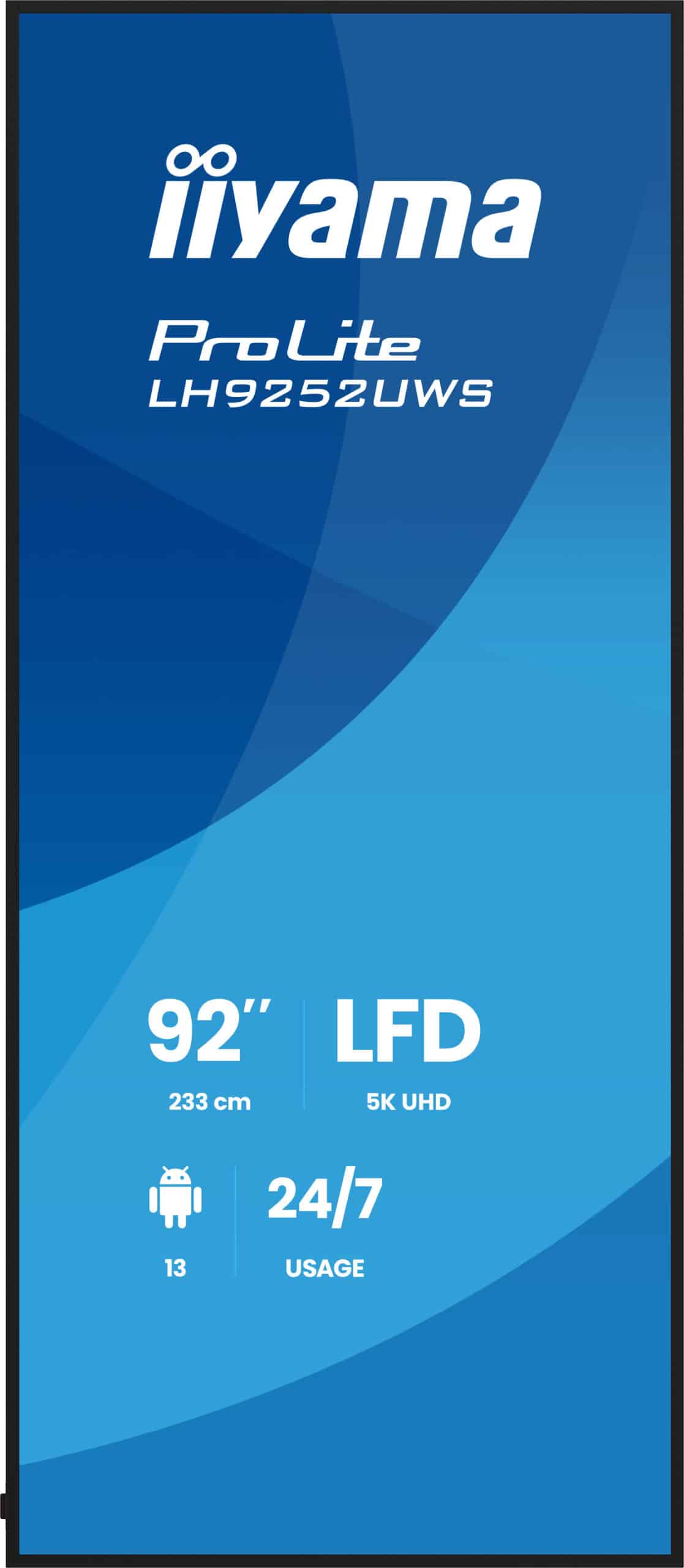 iiyama LH9252UWS-B1AG beeldkrant Kiosk-ontwerp 2,34 m (92") LCD Wifi 500 cd/m² UltraWide 5K HD Zwart Type processor Android 24/7 - Afbeelding 2