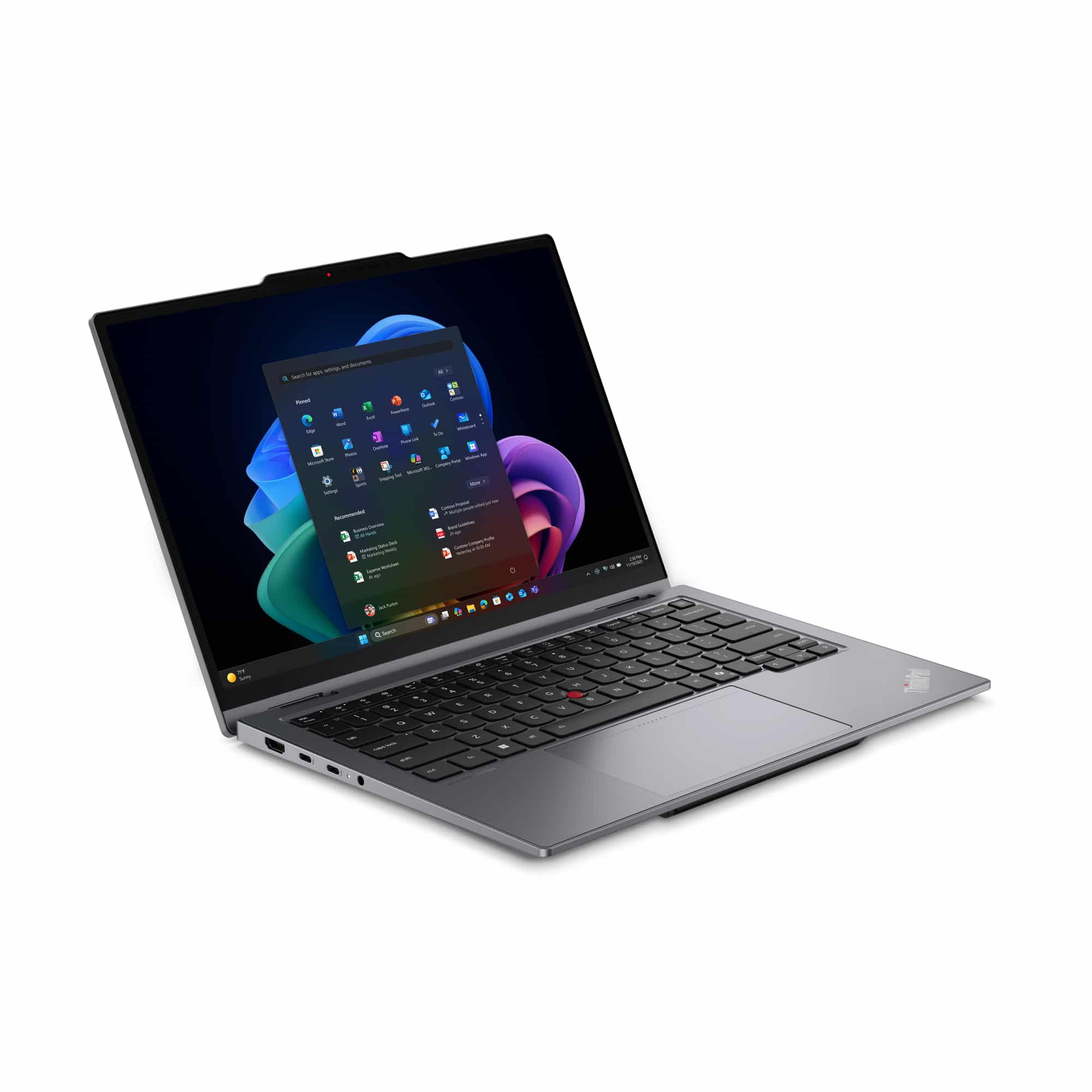 Lenovo ThinkPad X1 2-in-1 Gen 11 Aura Edition Copilot+ PC Intel Core Ultra 7 355 Hybride (2-in-1) 35,6 cm (14") Touchscreen WUXGA 32 GB LPDDR5x-SDRAM 1 TB SSD Wi-Fi 7 (802.11be) Windows 11 Pro Grijs Engels Laptop - Afbeelding 6