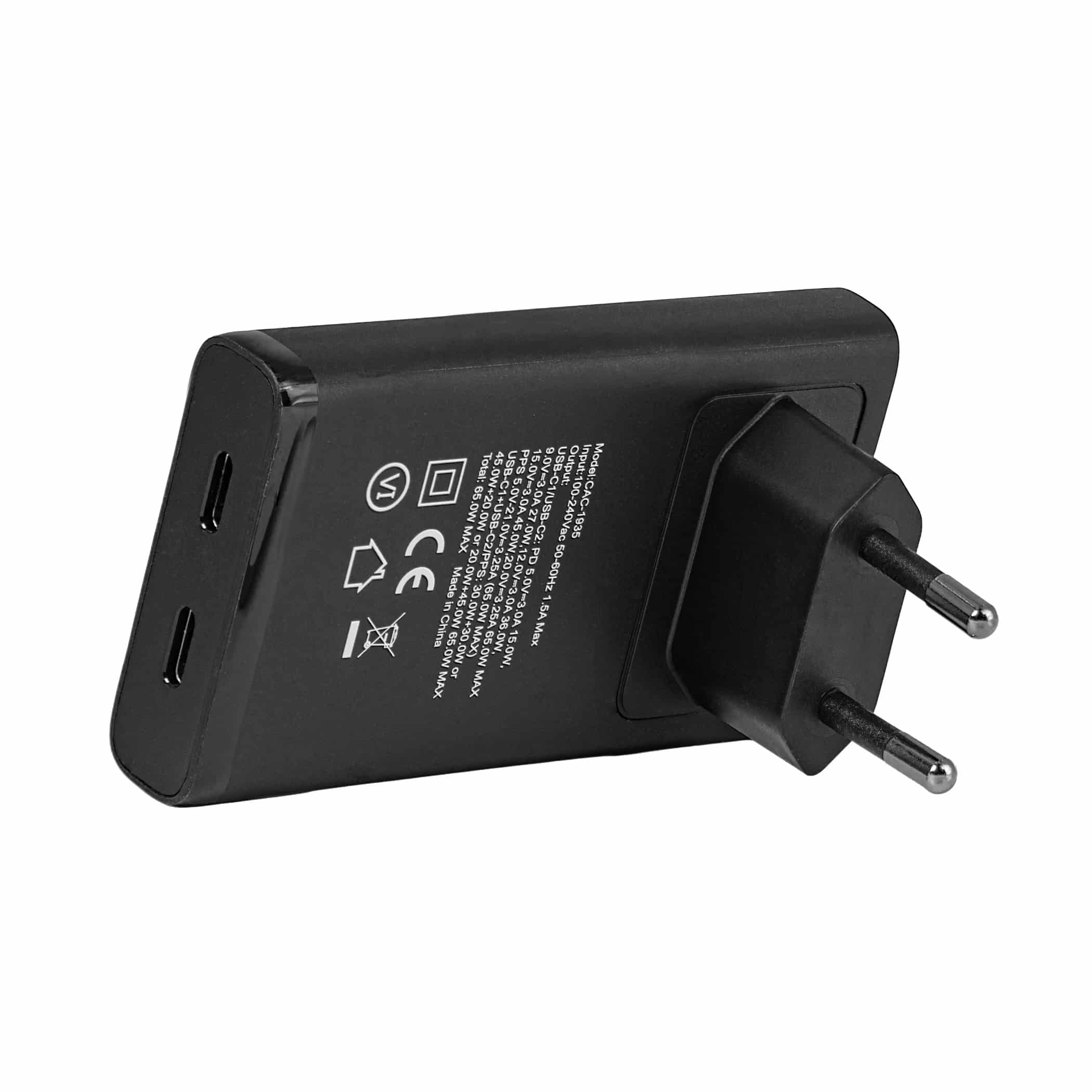 CLUB3D Slanke oplader met twee USB-C-poorten, 65 W, GaN, PD 3.1, PPS - Afbeelding 7
