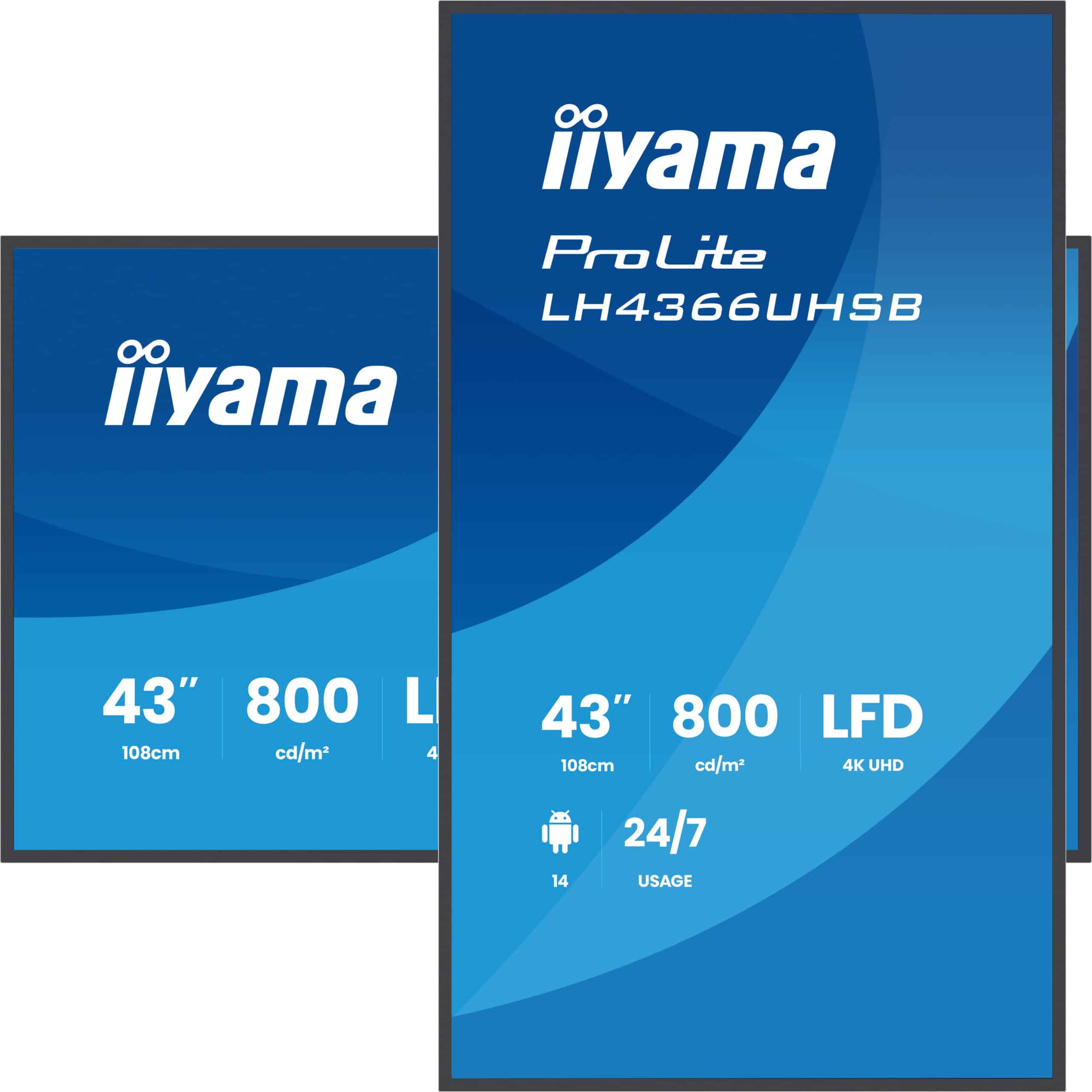 iiyama LH4366UHSB-B1AG beeldkrant Digitale signage flatscreen 109,2 cm (43") LCD Wifi 800 cd/m² 4K Ultra HD Zwart Type processor Android 24/7 Monitor - Afbeelding 5