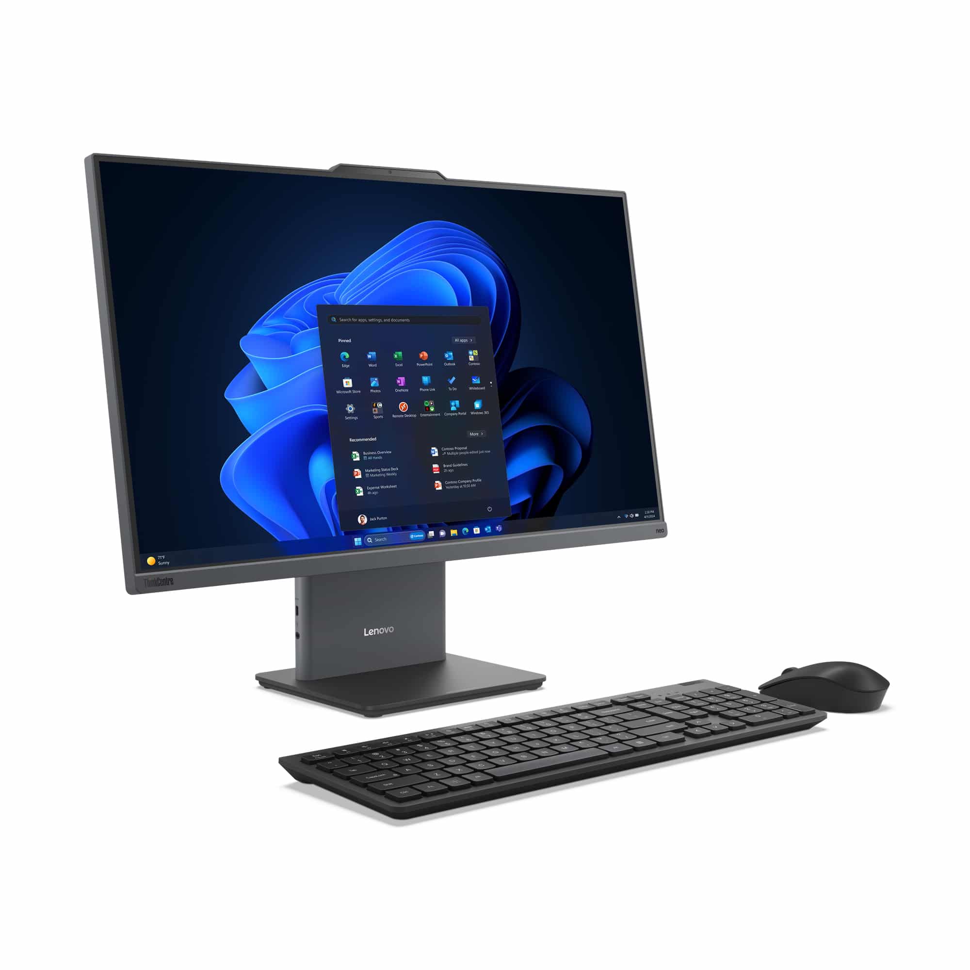 Lenovo ThinkCentre neo 50a 27 Gen 6 LNL Intel Core Ultra 5 226V 68,6 cm (27") 1920 x 1080 Pixels Alles-in-één-pc 16 GB LPDDR5x-SDRAM 512 GB SSD Windows 11 Pro Wi-Fi 6 (802.11ax) Grijs - Afbeelding 3