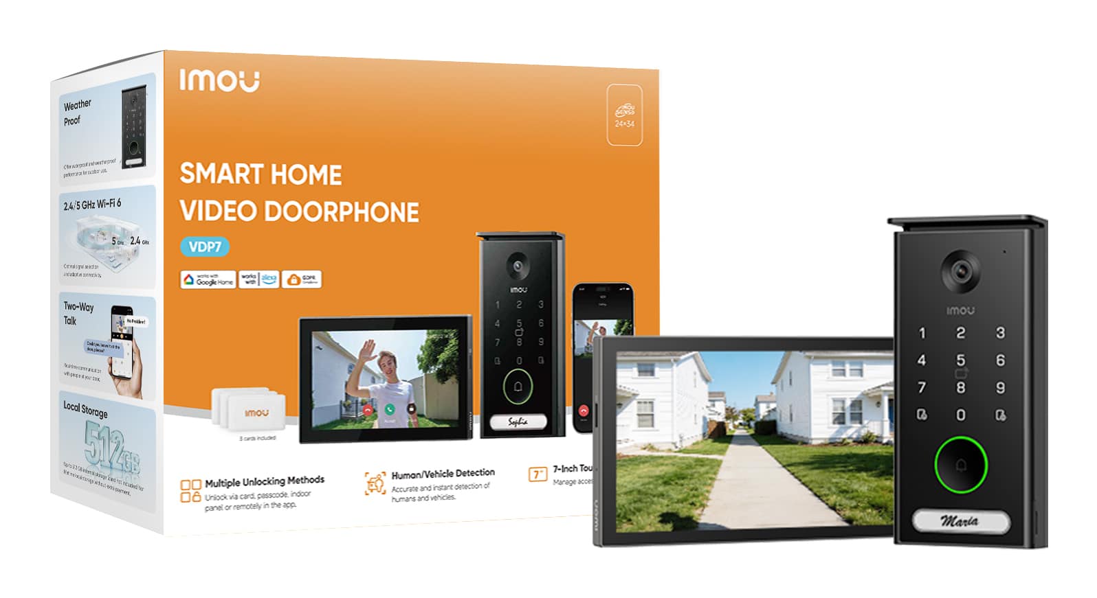 Imou VDP7 intercomsysteem 5 MP 17,8 cm (7") Zwart