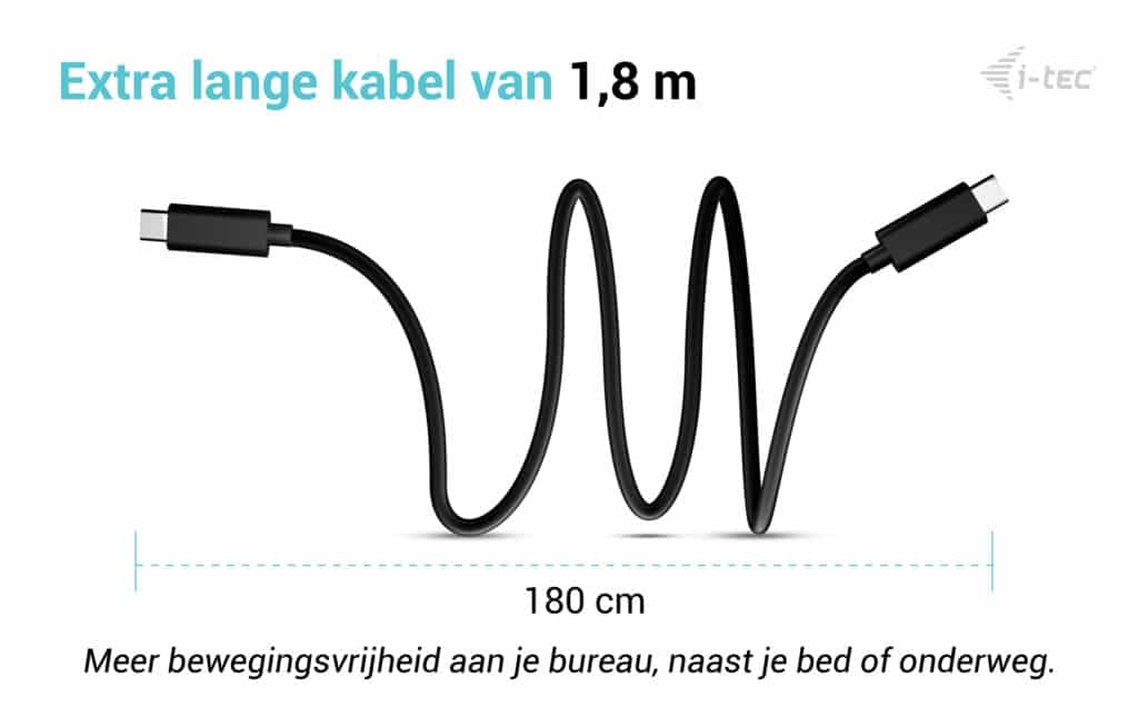 i-tec USB-C Charging Cable 1.8m