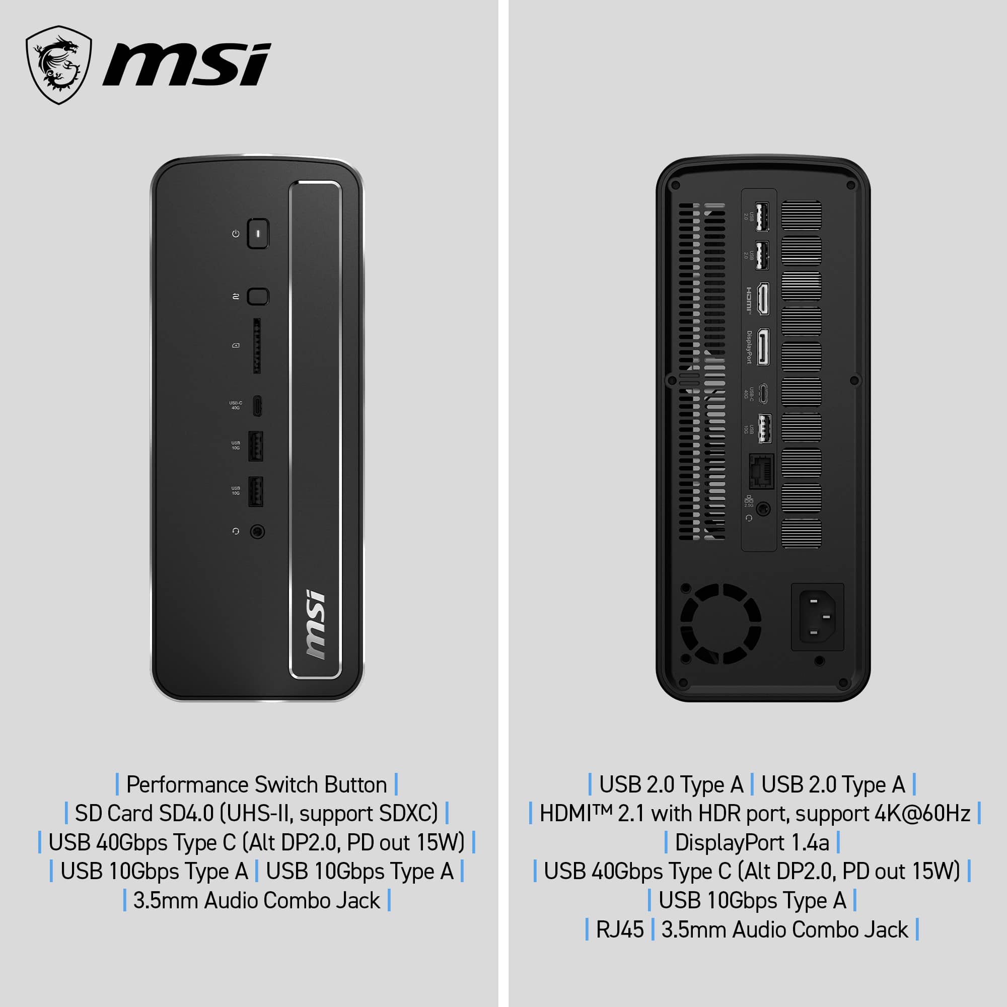 MSI Pro MAX EDGE AI+ 11M-005EU RAIM+ 395 Copilot+ PC AMD Ryzen AI Max+ 128 GB LPDDR5x-SDRAM 2 TB SSD Windows 11 Pro Workstation Zwart - Afbeelding 3