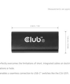 CLUB3D USB-C-vrouwelijke adapter 40G 240 W 8K 60 Hz - Afbeelding 3