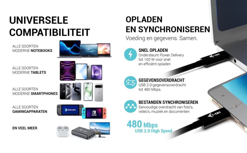 i-tec USB-C Charging Cable 1.8m - Afbeelding 5