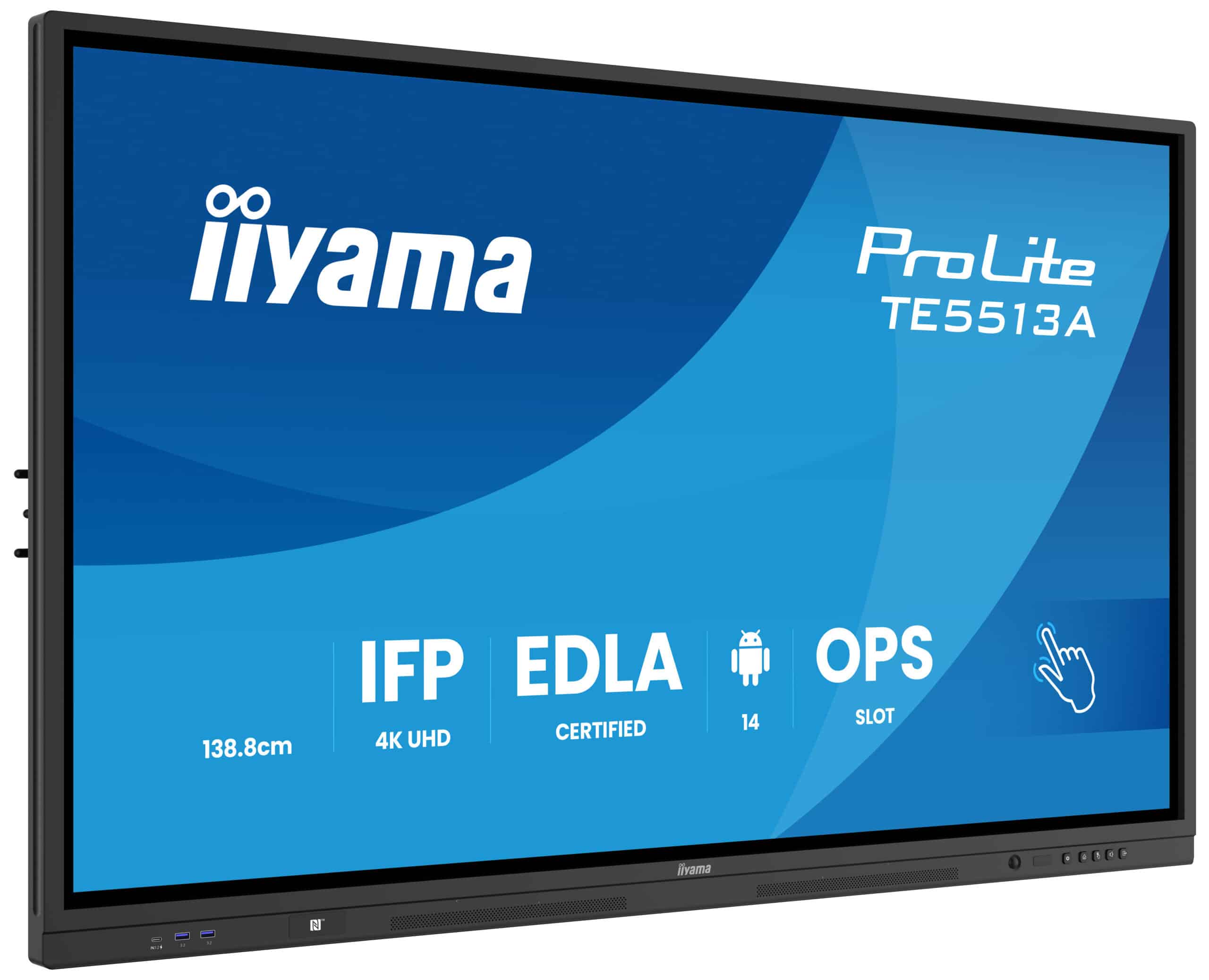 iiyama TE5513A-B3AG beeldkrant Interactief flatscreen 138,7 cm (54.6") LCD Wifi 500 cd/m² 4K Ultra HD Zwart Touchscreen Type processor Android 24/7 Monitor - Afbeelding 4