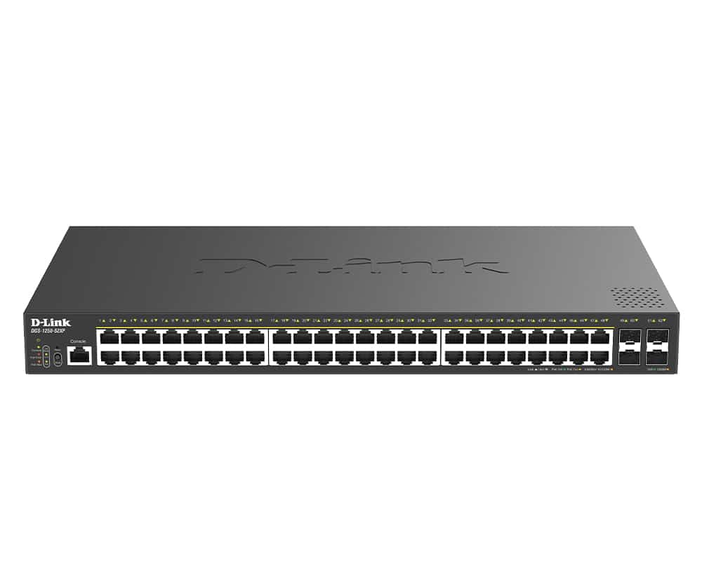 D-Link DGS-1250-52XP Managed L2+/L3 Gigabit Ethernet (10/100/1000) Power over Ethernet (PoE) Desktop Zwart