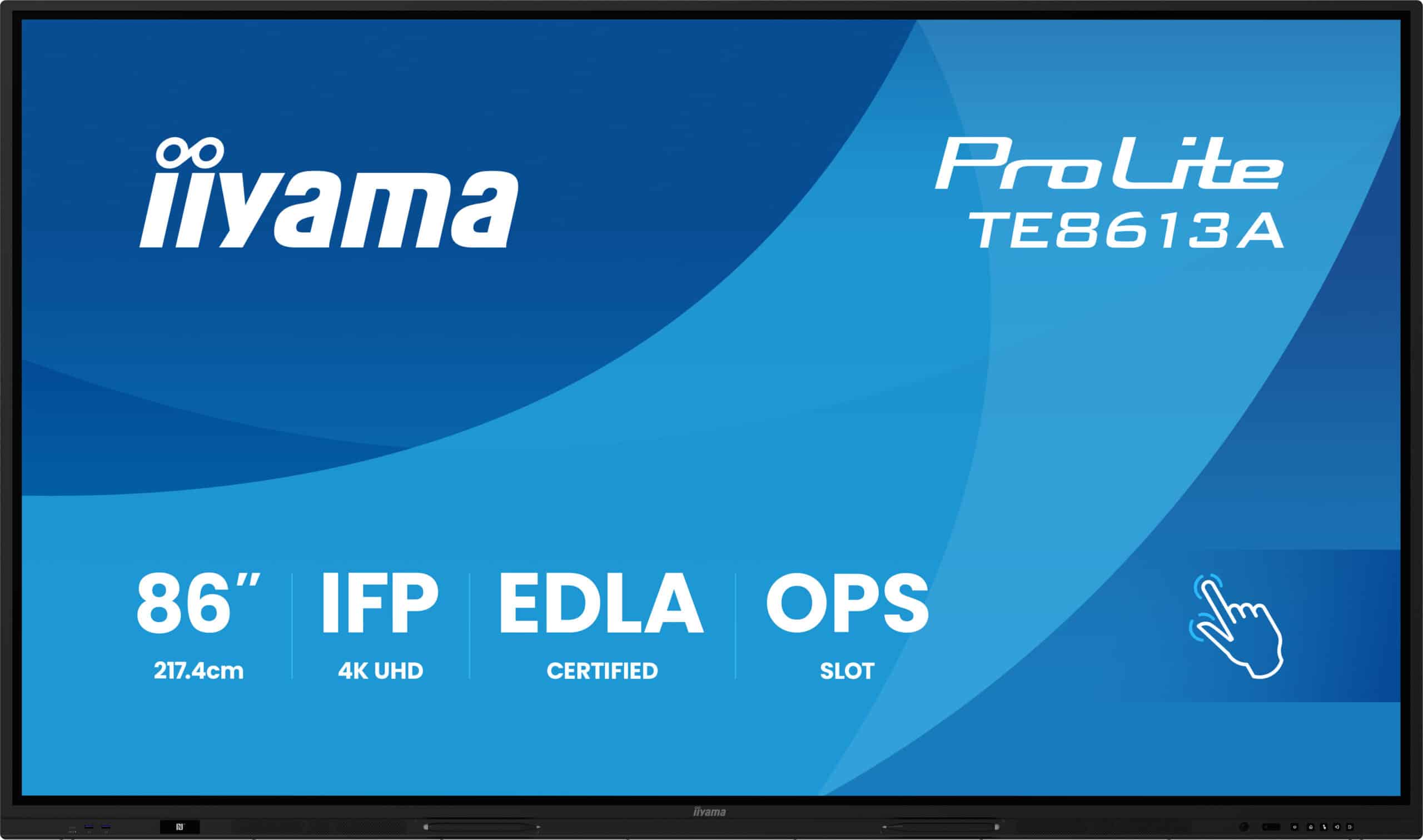 iiyama TE8613A-B3AG beeldkrant Interactief flatscreen 2,17 m (85.6") LCD Wifi 500 cd/m² 4K Ultra HD Zwart Touchscreen Type processor Android 24/7 Monitor
