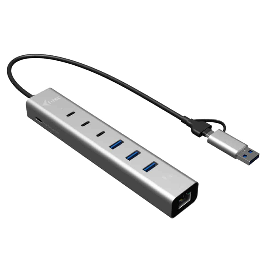 i-tec USB-C/USB-A Metal HUB 6 port (3x USB-C, 3x USB-A), LAN, Power Delivery 85W - Afbeelding 8