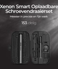 XENON SMART X6833 Precision Cordless Screwdriver Set (153 pieces) USB Type-C, Rechargable, Black