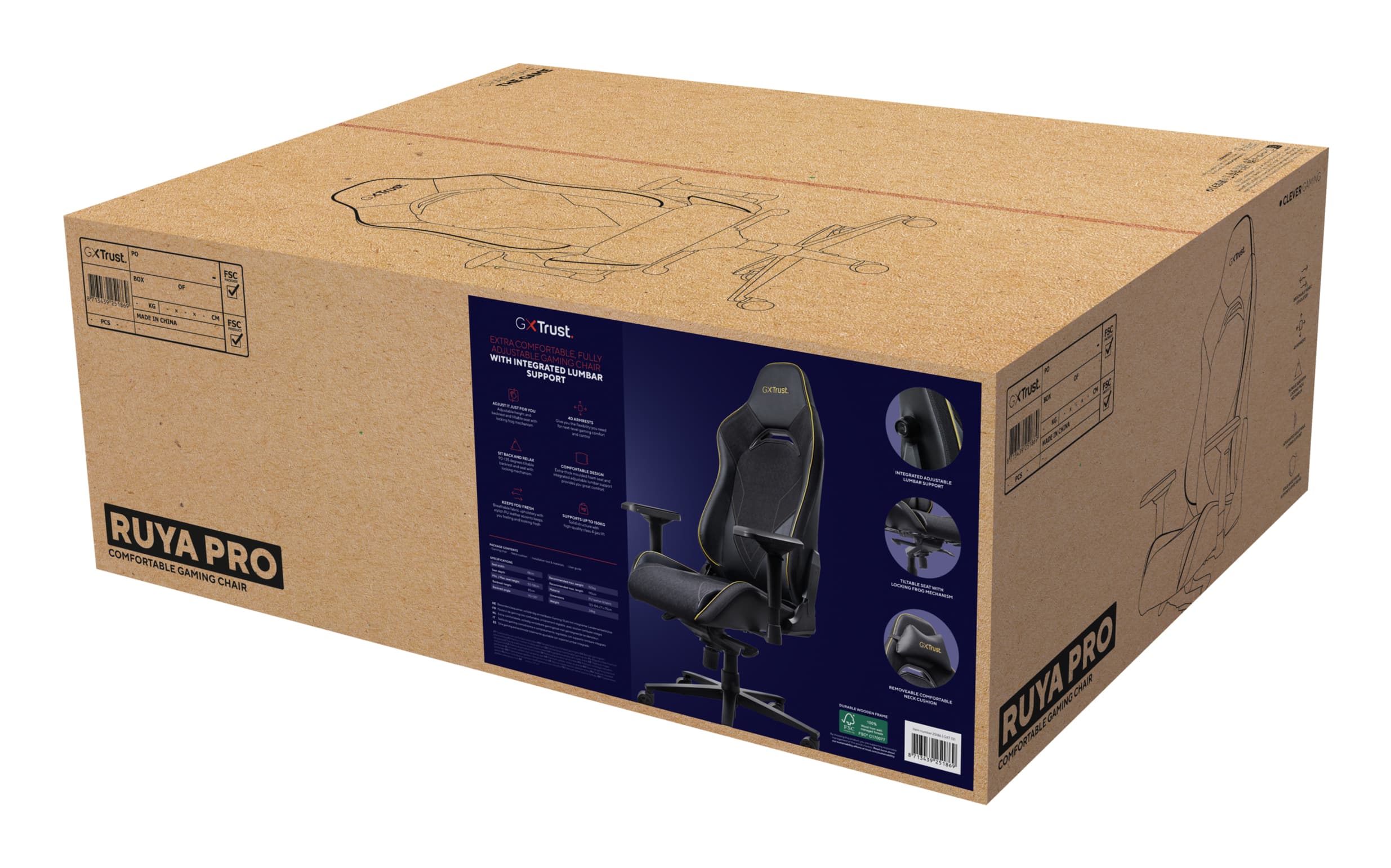 Trust GXT 721 Ruya Pro Universele gamestoel Zwart - Afbeelding 8