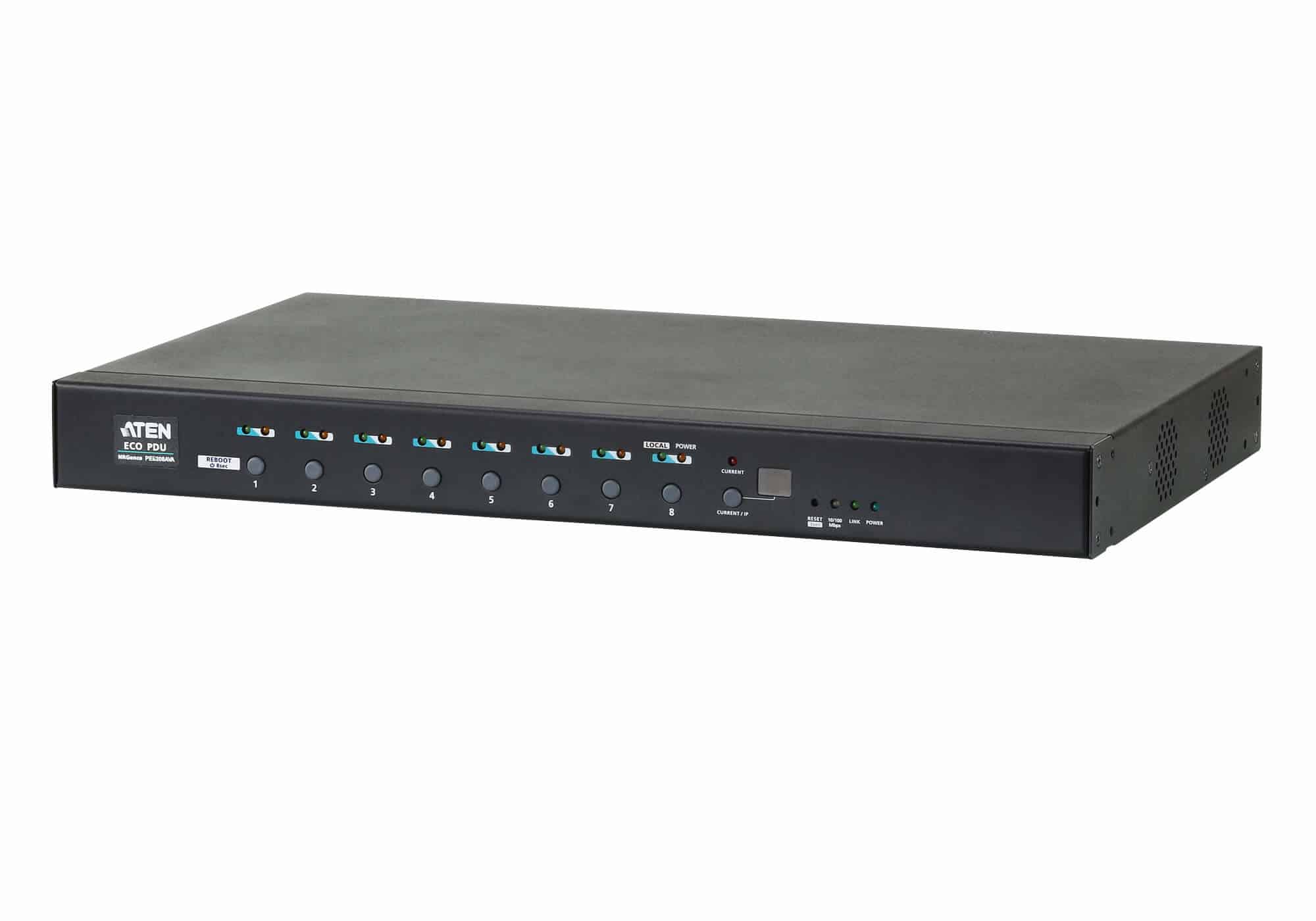 ATEN PE6208AV-AT-G energiedistributie 8 AC-uitgang(en) 1U Zwart Stekkerdoos