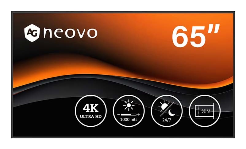 AG Neovo PD6502 beeldkrant 165,1 cm (65") LCD 1000 cd/m² 4K Ultra HD Zwart