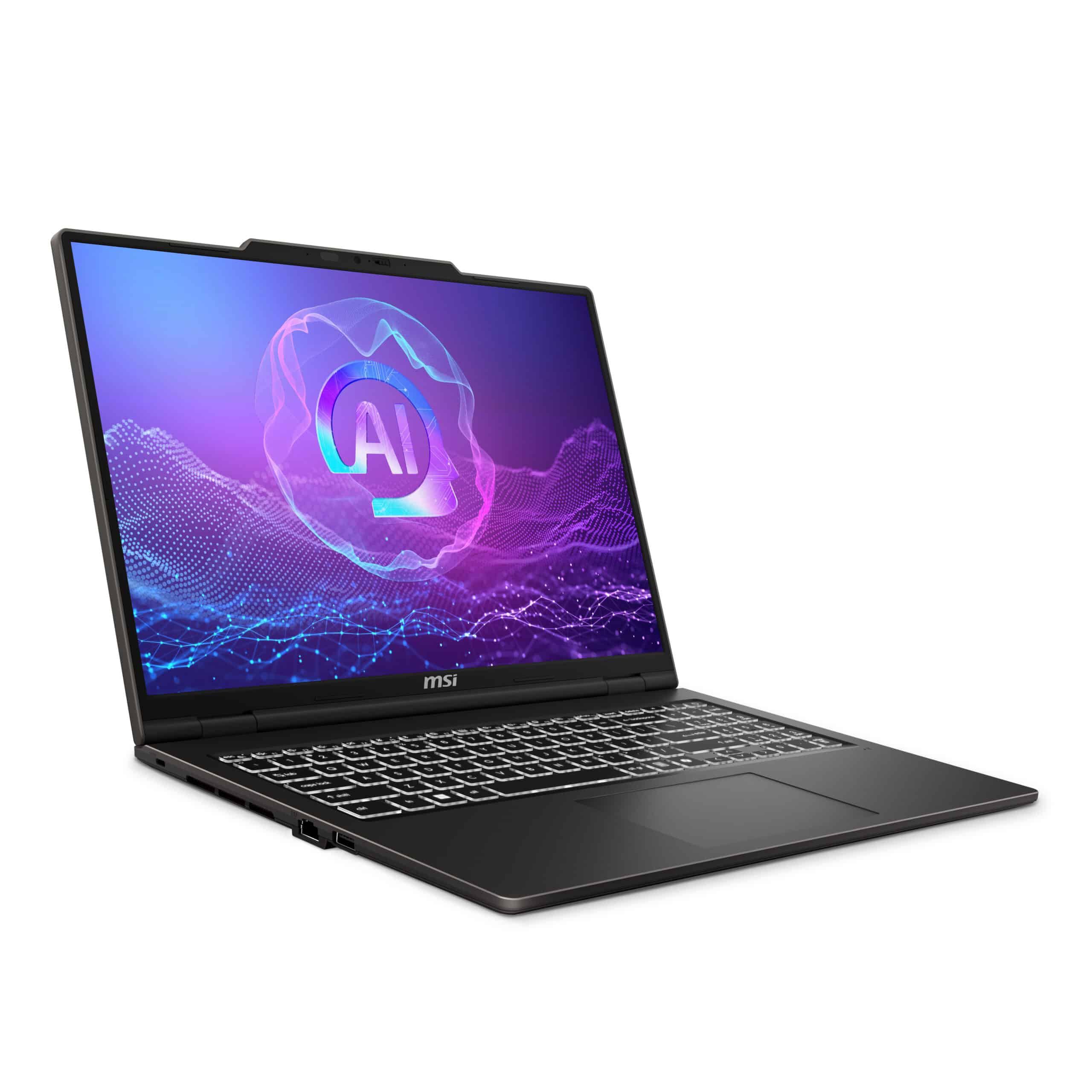 MSI VenturePro 16 A2RWEG-072BE Intel Core 7 240H Netbook 40,6 cm (16") 2K 16 GB DDR5-SDRAM 512 GB SSD NVIDIA GeForce RTX 5050 Wi-Fi 6E (802.11ax) Windows 11 Pro Grijs QWERTY Frans Laptop - Afbeelding 3