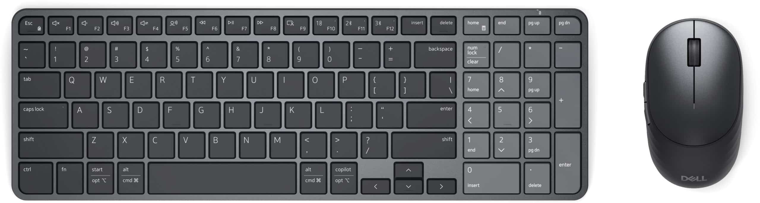 DELL Pro 7 KM746 toetsenbord Inclusief muis Universeel RF-draadloos + Bluetooth QWERTY US International Grafiet