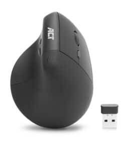 ACT Ergonomische draadloze muis 1600 DPI met verticale grip, gemaakt van gerecyclede materialen