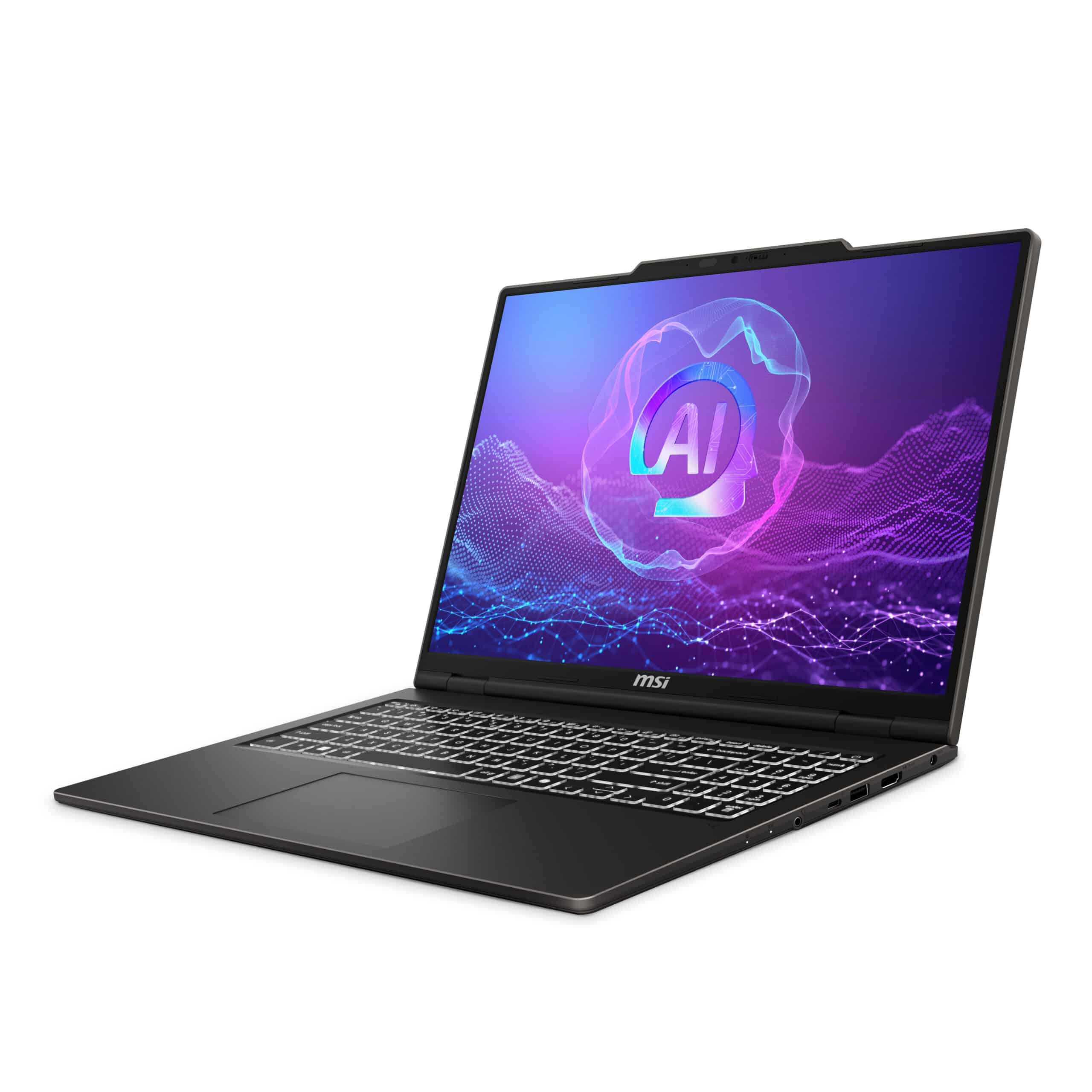 MSI VenturePro 16 A2RWEG-072BE Intel Core 7 240H Netbook 40,6 cm (16") 2K 16 GB DDR5-SDRAM 512 GB SSD NVIDIA GeForce RTX 5050 Wi-Fi 6E (802.11ax) Windows 11 Pro Grijs QWERTY Frans Laptop - Afbeelding 2